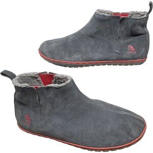 LL Bean Mountain Charcoal Gray Suede Bootie Slippers